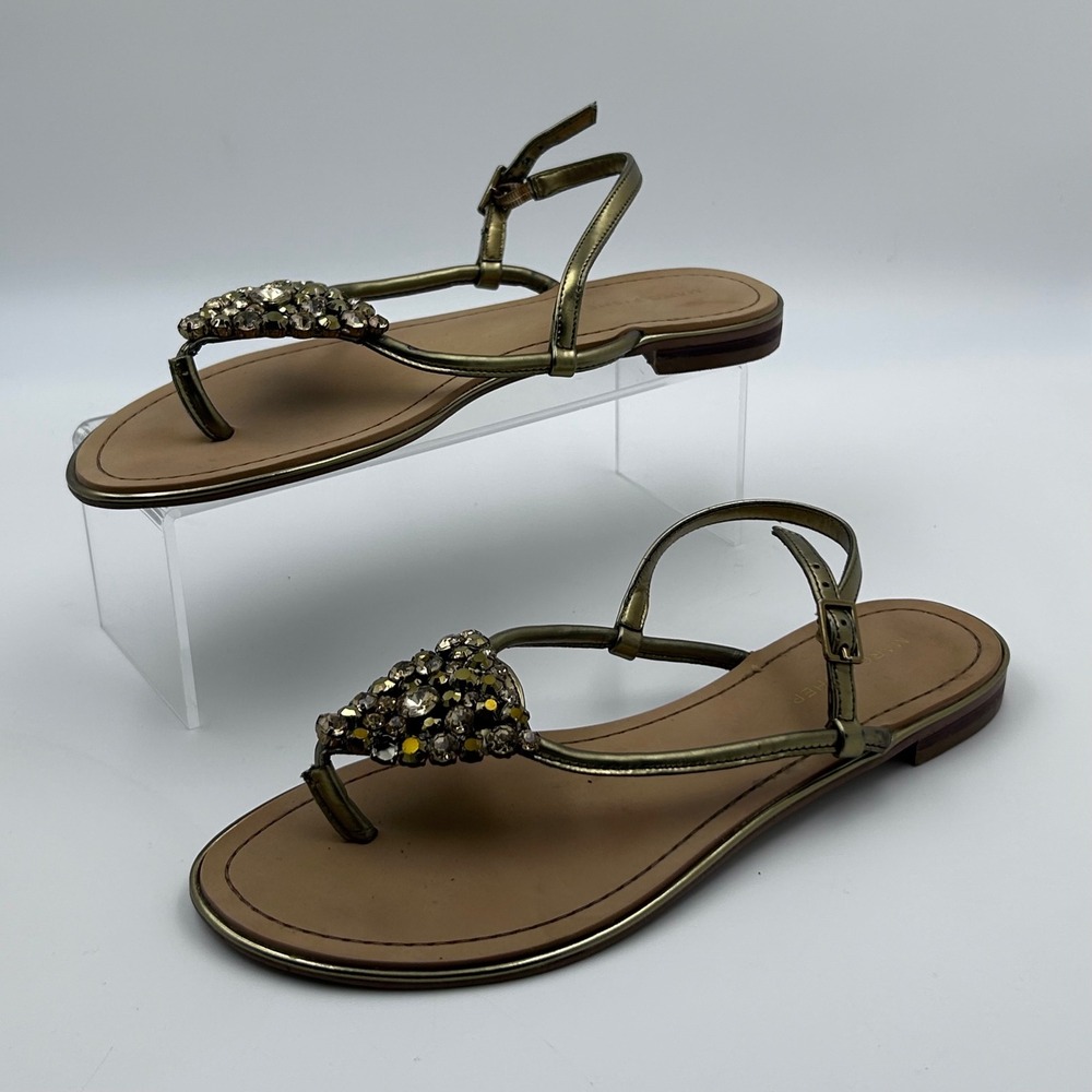 Marc Fisher QMRADY3 Sandals Womens‎ 8.5 Gold Jeweled Embellished Glam Boho Chic - Picture 3 of 9